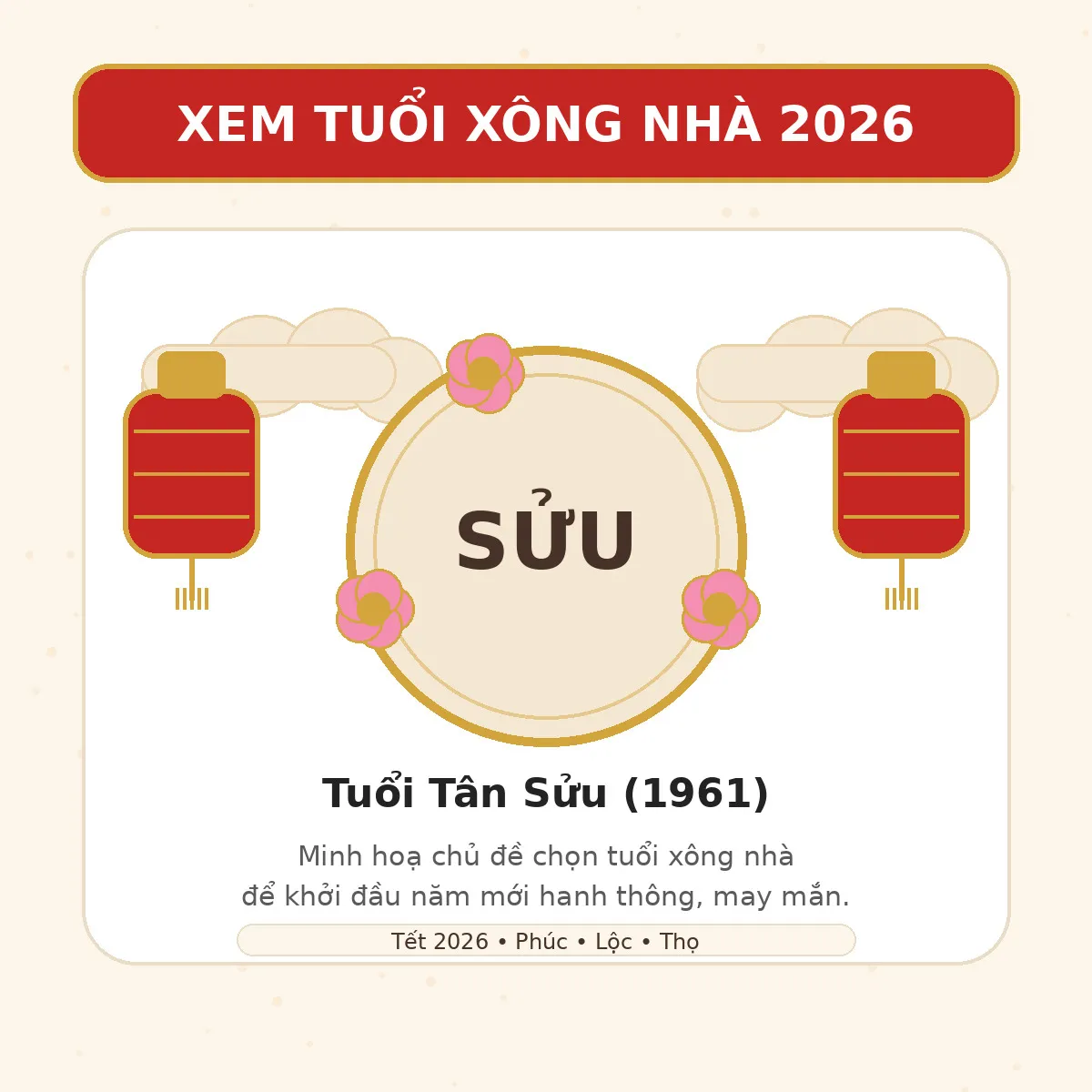 XEM TUỔI XÔNG NHÀ 2027 cho tuổi Tân Sửu 1961